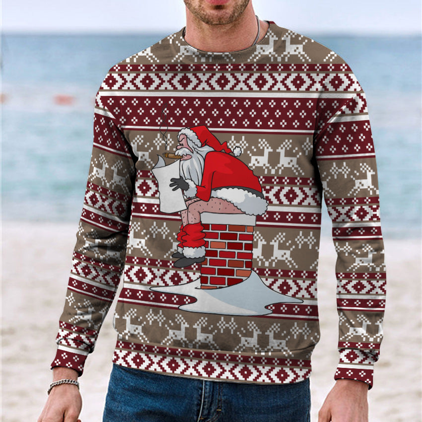 Wholesale Christmas Printed Long Sleeve Sweatshirt Crew Neck Sweatshirt